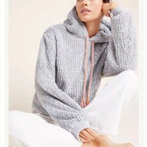 Sherpa Hooded Anthropologie Saturday Sunday Size XS Gray Cozy Jersey Lined